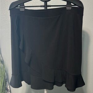 Isaac Mizrahi Black Ruffle Pencil Skirt
